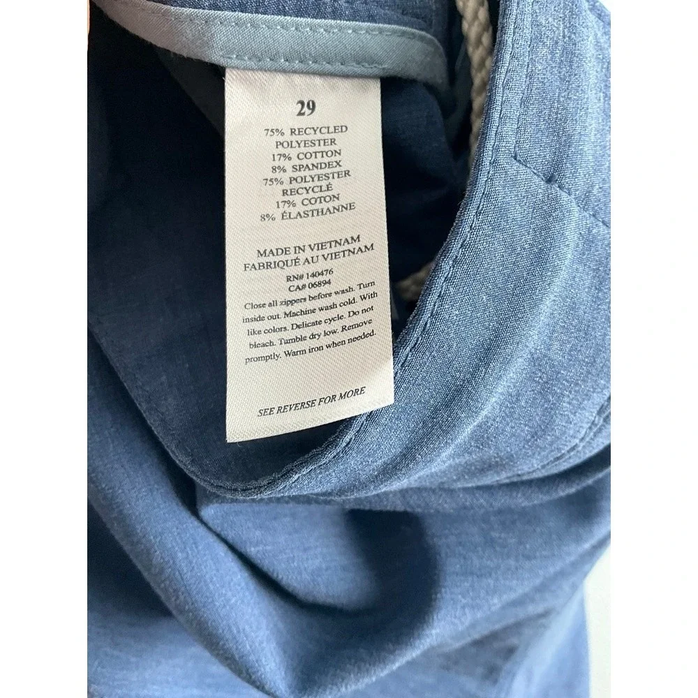 Faherty All Day Shorts Mens Blue Heathered Hybrid Board Shorts Size 31‎